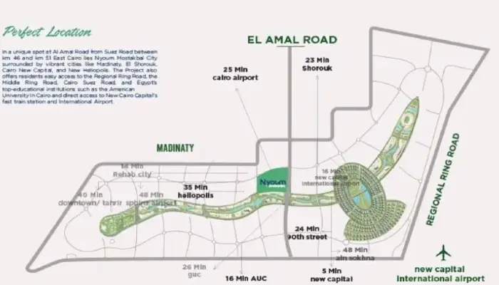 خريطة كمبوند نيوم المستقبل سيتي Nyoum Mostakbal City