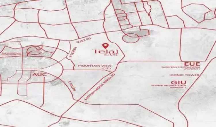 موقع كمبوند تلال ايست التجمع الخامس