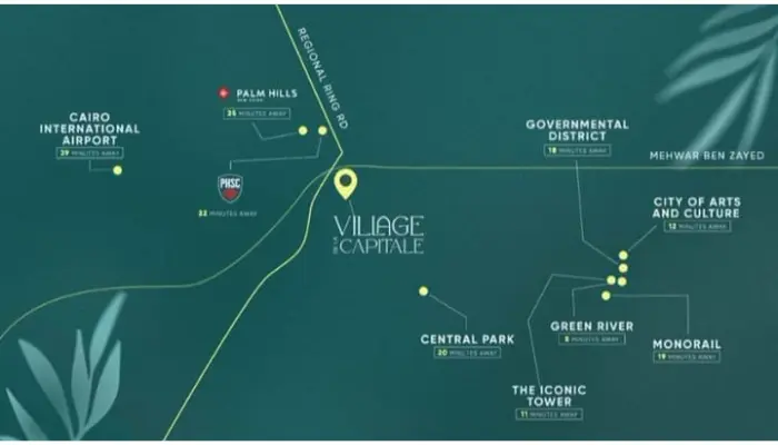 Location of Palm Hills Capital Village