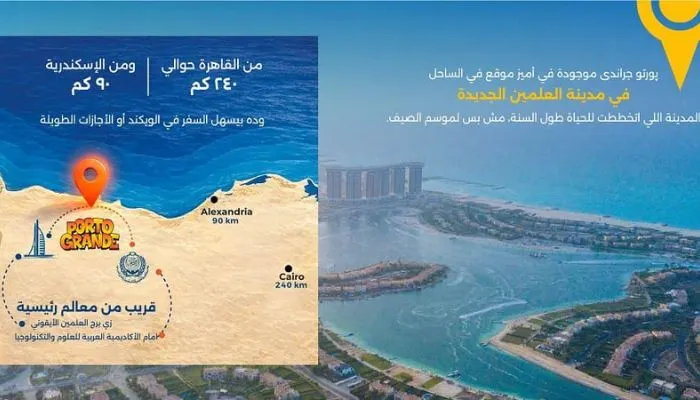  Porto Grande New Alamein موقع مشروع بورتو جراندي العلمين الجديدة