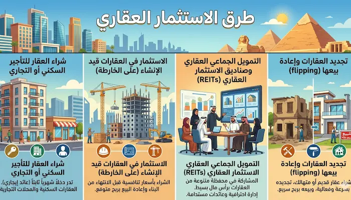 الاستثمار العقاري في مصر: أفضل الفرص والنصائح 2025 3 طرق الاستثمار العقاري دليلك الكامل2026