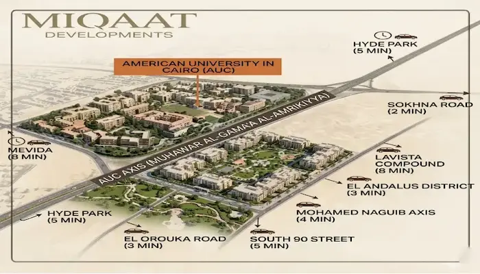 كمبوند سيرة القاهرة الجديدة Sira New Cairo بمقدم 5% فقط2026 9 موقع كمبوند سيرة القاهرة الجديدة Sira New Cairo