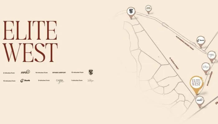 كمبوند ايليت ويست الشيخ زايد بتصميمات مميزة 7 موقع ايليت ويست كمبوند الشيخ زايد Compound Elite West El Sheikh Zayed